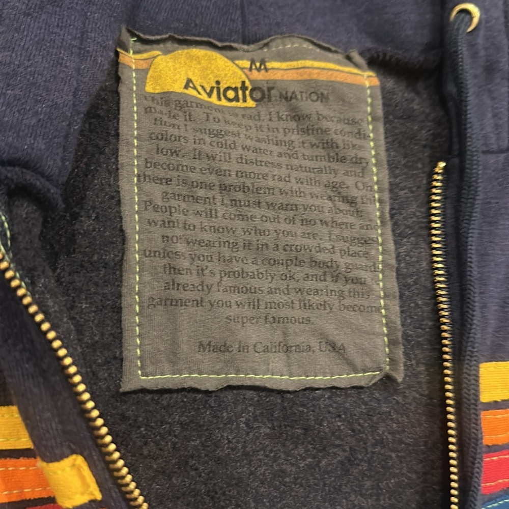 Aviator nation 5-stripe zip hoodie - Picture 3 of 4